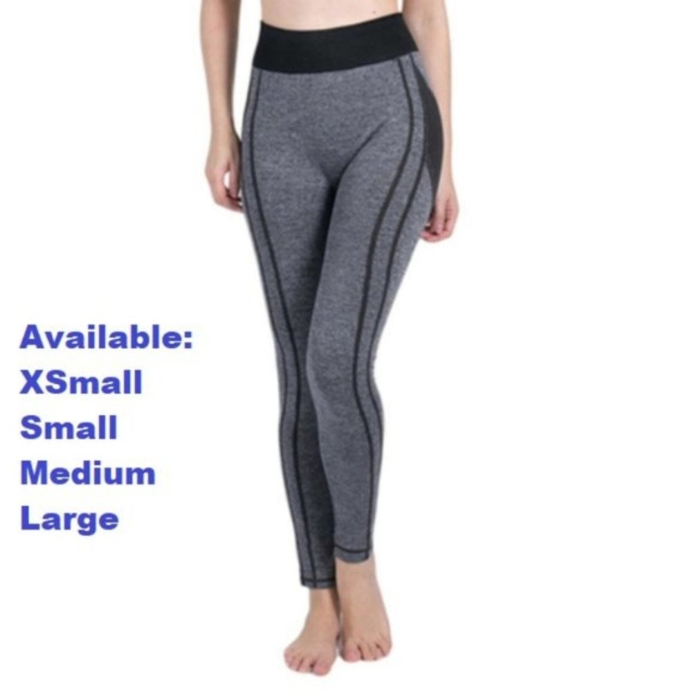 Gray with Black Design Yoga Pants